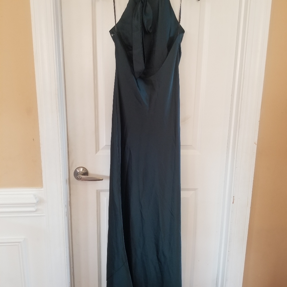 Social bridesmaids Scarf Tie High-Neck Halter Maxi Slip Dres  Size 8 - Picture 6 of 7